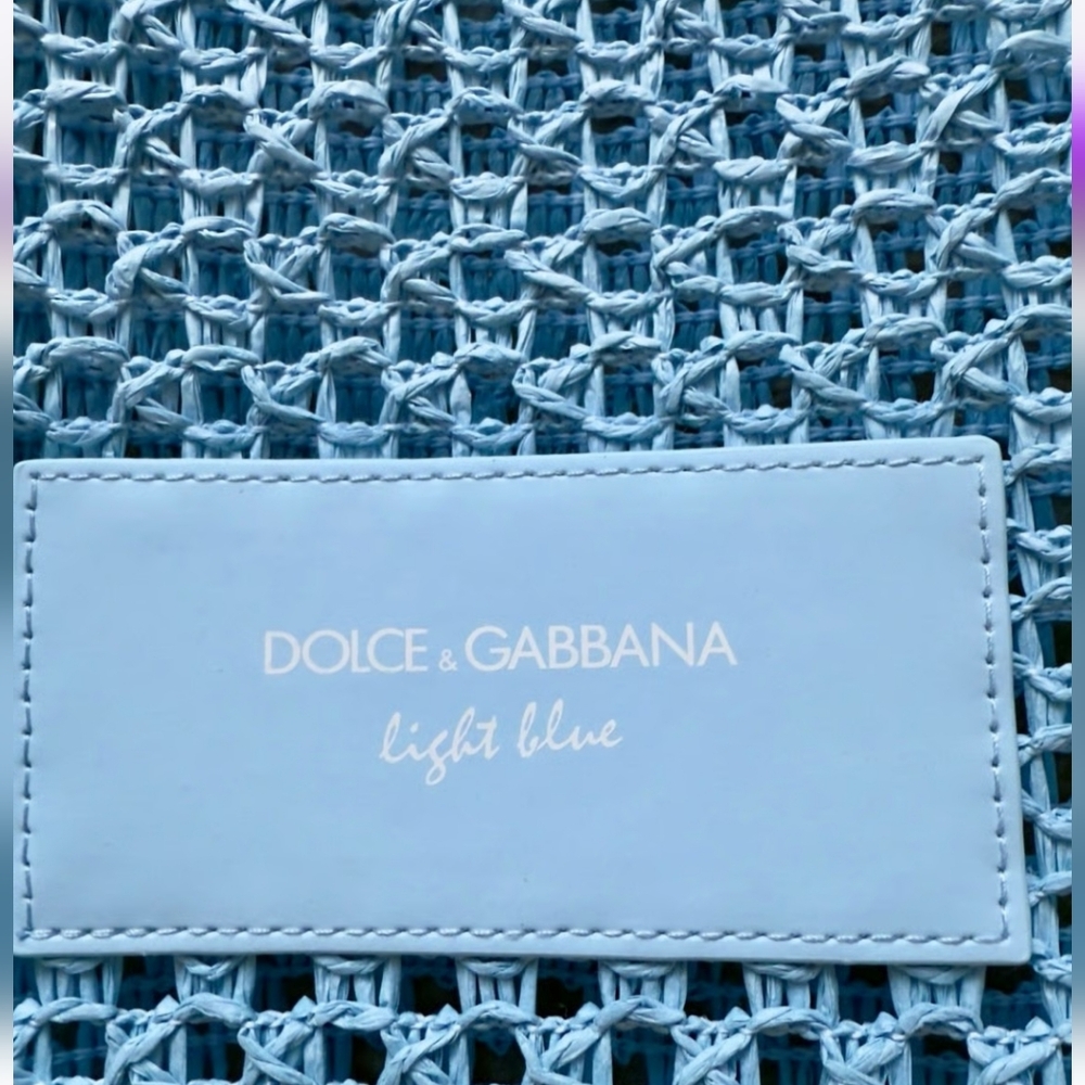 Dolce & Gabbana Woven Light Blue Tote